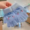 Guantes de Dedos Lindos para Niños Niñas Invierno Prueba de Frío Cálido Juego de Cinco Dedos Conjunto Completo de Dedos Tejido para Bebé Niños de Invierno