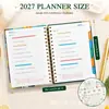 Agenda A5 con Espiral en Inglés de Venta Caliente Transfronteriza con Cubierta de PVC de Girasol, Manual de Eficiencia Laboral Diario de Una Página