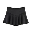 Shorts de Seda com Textura de Cetim, Barra Larga, Estilo Europeu e Americano Z, Nova Moda 2026, Elegante e Sexy para Mulheres 1255473