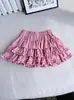Estilo Deseo Puro Falda Corta de Volantes para Pastel Verano Nuevo Petite Anti-Exposición Cintura Alta Adelgazante Falda de Media Longitud Abullonada