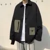 Moda nueva temporada temperamento tendencia otoño juvenil popular camisa de hombre artística tipo holgado versátil color liso manga larga simple