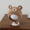 Gorro de lana para bebé de 1 a 3 años, estilo coreano, lindo gorro de punto con oso de dibujos animados, gorro cálido de invierno con protección para las orejas para niñas