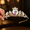 Tocado de Corona Infantil, Lindas Diademas de Princesa para Niñas, Tocado Estilo Elsa Barbie, Accesorios para Actuación en Escenario al por Mayor