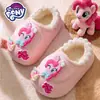Nuevas Pantuflas de Algodón para Niños My Little Pony, Zuecos, Calzado Grueso de Dibujos Animados Cálido para Exteriores Impermeable Casual para Bebé