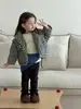 Casaco de Algodão Xadrez para Meninas, Roupas Infantis Estilo Coreano para Outono e Inverno, Roupas de Inverno para Bebês, Conjunto de Roupa Térmica com Forro de Lã para Crianças