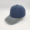 Nova boné de beisebol versátil e estiloso, de algodão puro, com blocos de cor, lavado, vintage, 100% algodão, com aba macia