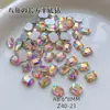 Atacado de nail art 6*8 retangular octogonal fundo plano strass acessórios DIY multicolorido mahjong unhas postiças decorações com strass