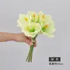 Flor Artificial Amarilis Adornos de Decoración para el Hogar Sala de Estar 5 Ramos Artificiales Atados a Mano Flores Falsas Tacto PU Clivia Roja