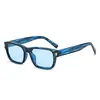 Gafas de Sol Cuadradas con Patrón Azul Nuevo 2026 para Hombres y Mujeres, Gafas de Sol de Moda con Protección Solar y Anti-UV con un Toque de Lujo 3983