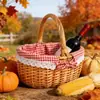 En Stock Canasta de Picnic Tejida a Mano de Sauce Bolsa de Almacenamiento Bolsa de Regalo para Exportación Canasta de Almacenamiento para Vino y Dulces