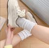 Calcetines de verano para mujer calcetines de felpa de verano finos de malla hueca transpirables calcetines de encaje calcetines de algodón de color liso ins de moda combinan con todo