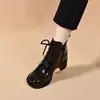 Botas Martin Estilo Británico Piel Charol Punta Redonda Mujer 2026 Nuevas Botines Cortos Otoño Invierno Botines Individuales Versátiles Suela Gruesa Botines Cortos con Felpa