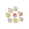 Acero Inoxidable Pastel Goteo de Aceite Colgante Pequeño Chapado al Vacío 18K DIY Collar Pulsera Accesorios de Joyería Venta al por Mayor