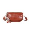 Bolso Almohada Capa Superior Piel de Vaca Curtido Vegetal Bolso de Cuero Banda Ancha Bolso Cruzado Yeso Corteza Vintage Cuero Genuino Bolso de Hombro para Mujer 9245