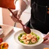 Cuchara Vintage para Fideos Instantáneos para Uso en Casa, Cuchara de Madera con Mango Largo, Cuchara Larga Kimchi Estilo Coreano al por Mayor, Cuchara Extensa para Mezclar Ensaladas Estilo Japonés