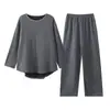 Conjunto de Pijama de Terciopelo Alemán para Mujer Otoño e Invierno con Almohadillas en el Pecho, Más Grueso, Forrado de Felpa, Tallas Grandes, Corte Holgado para Mujeres de Tallas Grandes, Se Puede Usar Afuera, Conjunto para Estar en Casa