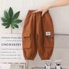 Overoles para niño 2024 Otoño Pantalones de doble bolsillo Estilo coreano Pantalones casuales holgados para niños pequeños y medianos Pantalones transpirables de moda para niños
