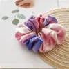 Nuevo Europeo y Americano Transfronterizo Japonés y Estilo K Teñido Anudado Banda Elástica Anillo Intestino Grueso Anillo para el Cabello Sencillo y Versátil Anillo de Tela para Mujer Accesorios para la Cabeza