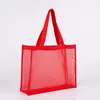 Bolsa de malla personalizada, bolsa de playa, bolsa de asas de nailon, bolsa de almacenamiento portátil multicolor de gran capacidad