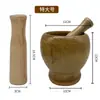 Cubo de Madera Maciza para Machacar Sabor Dai Machacador de Patas de Pollo Casero Machacador de Ajo Molinillo Machacador de Verduras Mortero de Madera Maciza Frasco Tubo para Machacar Chile Tazón Mortero