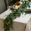 Simulação Planta Verde Natal Rabo de Cachorro Rattan Artificial Agulha de Pinho Pendurado na Parede Decoração de Porta de Casa de Férias de Natal Transversal