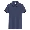 Camisa polo con logo personalizado, color liso, cuello camisero, ropa de trabajo de manga corta para negocios, amigable con la piel, transpirable, suave y cómoda, camisa de verano