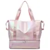 Bolsa de Viaje Ligera Portátil al por Mayor Transfronteriza para Mujer Estilo Coreano Perlado con Separación para Seco y Húmedo Bolsa de Deporte Fitness de Moda