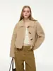 Nuevo abrigo de piel de borrego rizado tipo oso de peluche 2026 para mujer, estilo corto de otoño e invierno, chaqueta de algodón talla petite