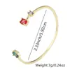 Pulsera Nueva Simple Europea y Americana para Mujer con Circonita Microincrustada Pulsera Abierta LOVE Pulsera Geométrica Chapada en Cobre Oro Real Joyería