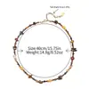 Collar Maillard de Cuentas de Piedra Ojo de Tigre Natural y Cuentas de Vidrio Cadena para Clavícula Cadena Creativa de Empalme de Alta Gama Cadena para Suéter de Otoño e Invierno