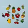 Série de Frutas Cereja Morango Acessórios de Joias em Liga com Gotejamento de Óleo Pingente de Liga DIY Corrente de Chaveiro Corrente de Telefone Pingente