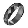 Anillo de rombo plano y curvo de gran venta transfronteriza, anillo simple negro pulido para cálculos biliares, anillo de pareja con sensación de alta gama.
