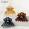 Wjia Elegante Francés de Gama Alta Clip Hueco de Flor de Ácido Acético Pinza Tiburón Elegante Femenina Pinza para el Cabello Pinza Pinza Accesorios para el Cabello