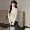 Top Básico de Cuello Alto Versátil Nuevo para Niñas Otoño e Invierno para Niños Medianos y Grandes Estudiante Invierno Térmico Polar Cálido Ropa Interior Top al por Mayor