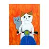 Gato Blanco y Negro Núcleo de Pintura Decorativa Simple Moderno Nórdico Habitación Infantil Dibujo Animado Adorable Dormitorio Cabecera Pintura Decorativa