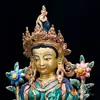 Decoración de Buda para el Hogar Buda del Tíbet Nepal Pigmento Mineral Pintado Cobre 10 Pulgadas Buda Madre Verde