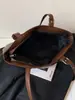 Bolsa Tote Moda Retrô Estilo Coreano Outono 2026 de Alto Valor e Personalidade para Mulheres, Sensação Relaxada, Bolsa de Ombro de Grande Capacidade