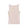 727-26 Estilo Verão Europeu e Americano Estilo Blogger INS Ombro Único Ombro Estreito Regata Básica Lisa Camisa Base