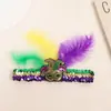 Carnaval Nueva Diadema de Lentejuelas Diadema de Plumas Transfronteriza Más Vendida Diadema Mayorista Mascarada Étnica