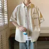Camisa de manga corta holgada, casual y versátil para el trabajo para hombre, nuevo estilo de verano, elegante y ligera chaqueta tipo camisa de verano