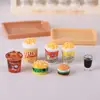 Set Creativo de Hamburguesa de Palomitas y Cola Juguete de Casa de Muñecas Adornos Artesanías de Resina Materiales Hechos a Mano para DIY