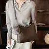 Bolso de hombro tejido casual estilo coreano, moderno y a la moda, bolso de axila de gran capacidad, bolso casual versátil vintage para el día a día