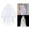 Velo de Novia Europeo y Americano Fiesta de Despedida de Soltera Doble Capa con Peine Decoración para Novia en Espera Vestido de Boda Blanco
