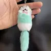 Pendente fofo de urso com pelo sintético de coelho rex, chaveiro para bolsa e carro, pelúcia de urso, ornamento decorativo