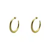 Brincos Argola Bicolor Dourado e Prateado Estilo Minimalista, Disponíveis em Tamanhos Grande e Pequeno, Brincos C-Shaped de Superfície Lisa, Brincos Simples e Versáteis para o Dia a Dia