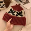 Gorro de Lana Tejido Estilo Fair Isle para Mujer, Gorro Jacquard Versátil de Invierno, Gorro de Punto Grueso Cálido que Protege los Oídos