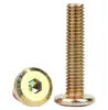 Tornillos de Cabeza Plana Biselada con Agujero Hexagonal M6M8 Hierro Chapado en Zinc de Color, Tornillos de Cabeza Redonda Plana Biselada con Agujero Hexagonal