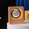 Cristal 3D Tallado Interior Artesanía de Madera Patrón DIY Grabado Adornos de Dormitorio Luz Nocturna Bola de Cristal Galaxia