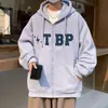 Suéter Tendência Marca Estilo Americano Masculino Outono Inverno Ins Estilo Hong Kong Jaqueta Solta Roupas Casuais Cardigã com Capuz e Zíper Masculino
