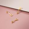 Aretes pequeños de plata S925 frescos y dulces de amor huecos para estudiantes aretes pequeños con cuentas de hilo G9550